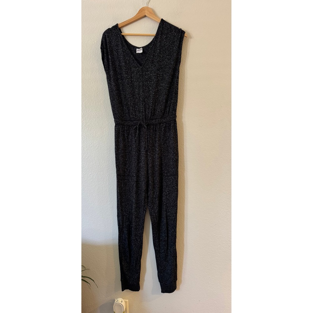 Stars Above Jumpsuit XS Gray Marl Knit Sleeveless Jogger Lounge Pajamas Exc
